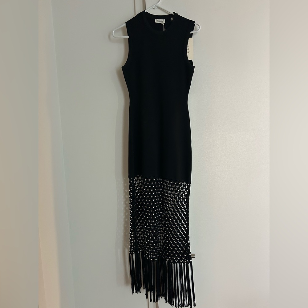 Sandro Elegant Black Knit Dress FR 38 / US M - Picture 5 of 8